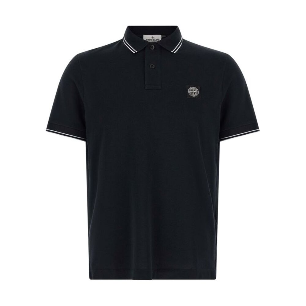 Stone Island Blue Cotton Polo Men's Shirt